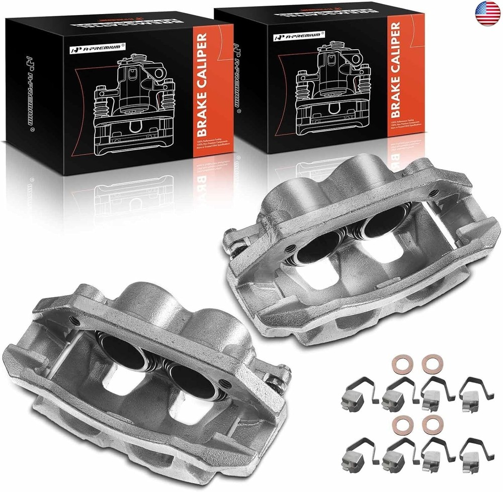 A-Premium Disc Brake Caliper Assembly with Bracket Compatible with Select Dodge