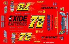 #72 Ryan Newman Exide Battery Fusion or Charger 1/24th – 1/25th Scale Decals