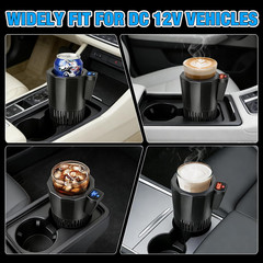 2 in 1 Auto Cooling and Heating Car Cup Holder with Insulation Lid for Car Coffe