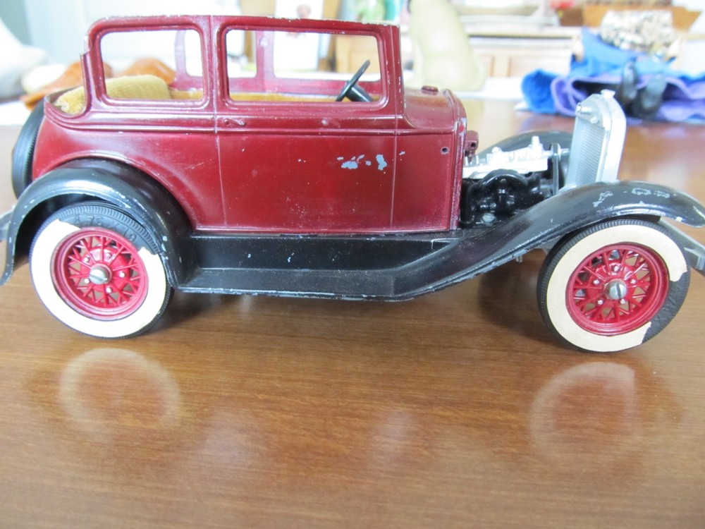 Vintage Hubley Toys Metal Built Model A Ford Victoria for Parts or Repairs