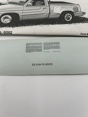 AMT Chevrolet C-1500 Sportside Pickup Truck 1/25 Model Kit 6082 Decal Sheet