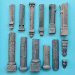 Painted Diorama 1/35 Building Ruins Rubble Bricks WWII Military Scene Prop Model