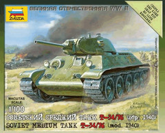 1/100 T-34/76 model 1940 Soviet medium tank Zvezda 6101 Model kit(Art of Tactic)