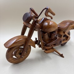 Handmade FX-Style Cruiser Motorcycle Wood Model, Bike Decor