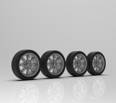 1:25 15″ Panasport wheels 4lug with same size tires