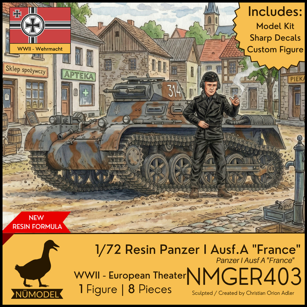 NUMODEL NMGER403 | 1/72 Resin WWII Panzer 1 Ausf A “France” Light Tank Model Kit