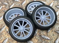 1/24 Scale: 21/20 inch Rambler Wheels/tires for Model Car. Resin; 1/25; 3D Print