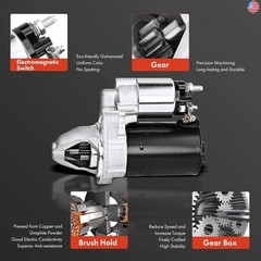 A-Premium Starter Motor Compatible with Mercedes-Benz C230 2003-2005 1.8L, C250