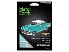 1957 CHEVROLET BEL AIR TURQUOISE STEEL MODEL KIT BY METAL EARTH ME1010
