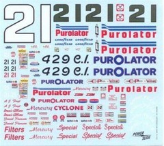 Powerslide #21 Purolator 1971-73 Donnie Allison AJ Foyt David Pearson decal