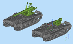 3D printed 1/72/35 UK “Crusader 5.5-in.Sp” artillery tank model kit
