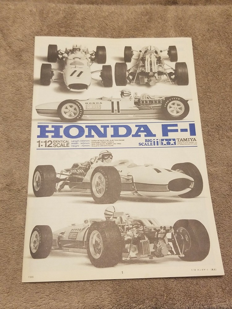 Honda F-1Tamiya 1/12 BS1211 Instruction Manual