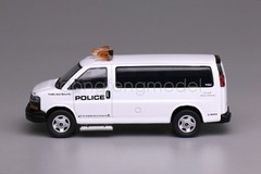 596 1:64 White GMC Express 3500 Police Van Diecast Display Gift Model Collection