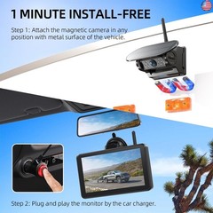 eRapta Magnetic Solar Wireless Backup Camera: HD1080P 7? Touchscreen Portable