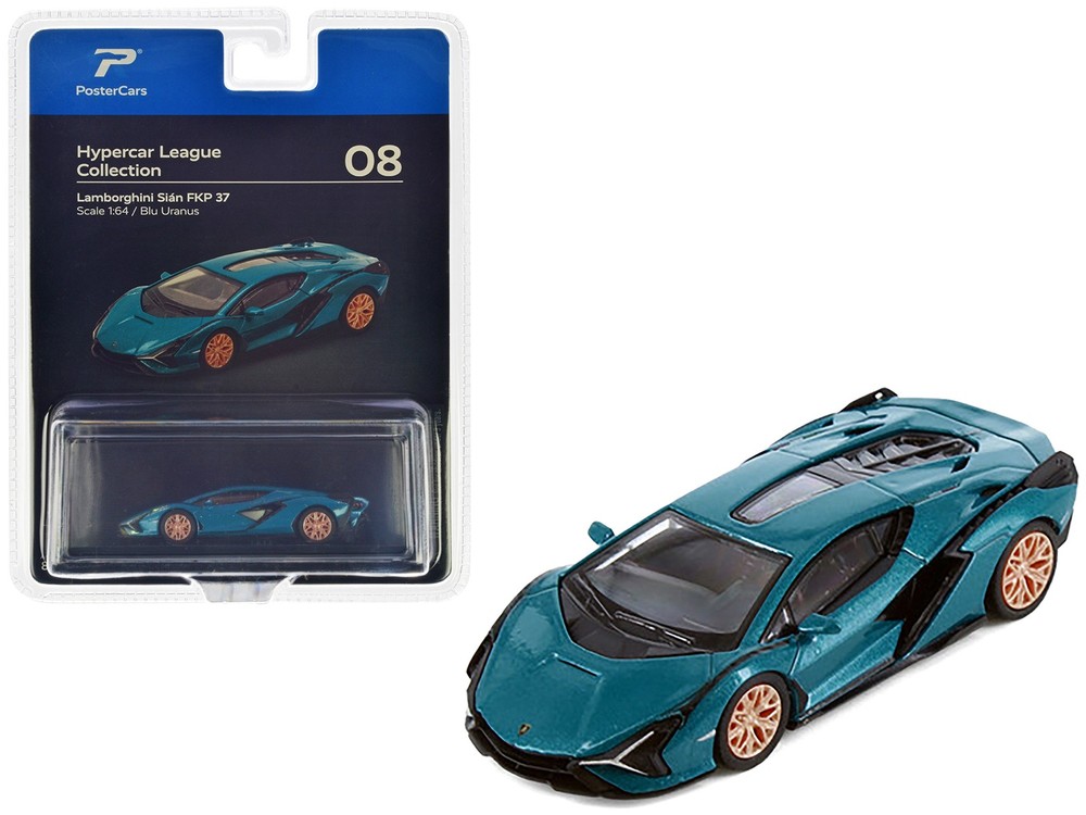 PosterCars H08B 1/64 Lamborghini Sian FKP 37 Blu Uranus Blue Metallic