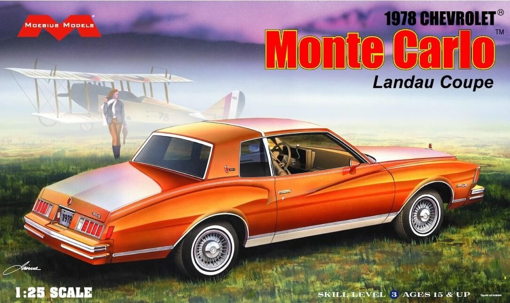 Moebius 1/25 Scale 1978 Chevrolet Monte Carlo Landau Couple Model Kit M2330