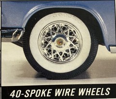 53 Ford Convertible SPOKE WIRE WHEELS w/INNER WHEELS 610 1651 Model Car Part