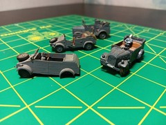 1/72 1/87 ? Army Tank Trucks Built Model WW II German 4 Cars World War Gray