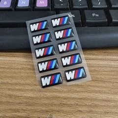 10PCS For BMW M WHEEL STICKER 17x9mm 19x11mm 16x7mm 3D Sticker Set