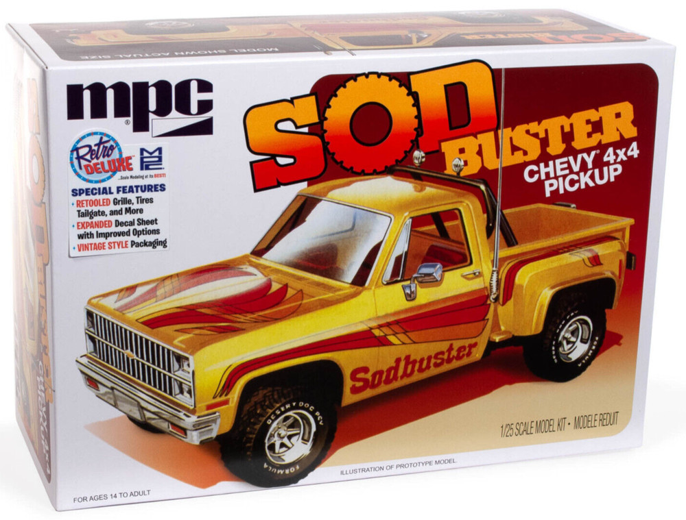 MPC 1981 Chevy Stepside Pickup Sod Buster 1:25 Scale Plastic Model Car Kit 972