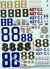 Yesterdays 7488 #88 DiGard 1973-74 Donnie Allison 1/25 decal