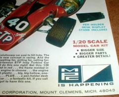 MPC STP Indy Turbine Car # 40 Model Car 1/20 Full Color Dealer Flyer PHOTOCOPY