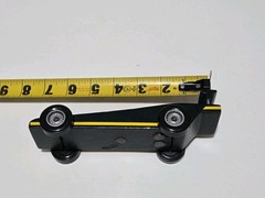 Vtg Pinewood Derby Custom Weighted Race Car Wood Racer OOAK Green Yellow Nickel
