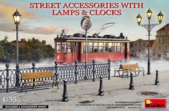MiniArt 1/35 Street Accessories With Lamps & Clocks 35639′