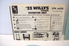 Vintage amt ’33 WILLYS Gasser Drag Car, Untouched, Missing 2 parts, 1/25, 1987!
