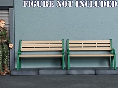 1/18 Scale Park Bench – For model car or 3.75″ action figure diorama (set of 2)