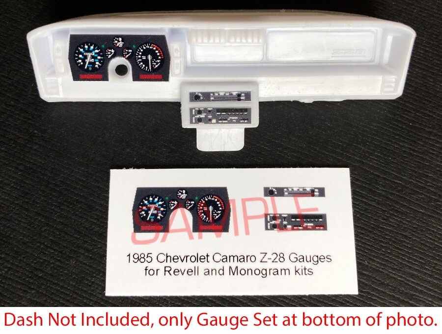 1985 CAMARO Z-28 GAUGE FACES for 1/25 scale REVELL and MONOGRAM kits—PLS READ