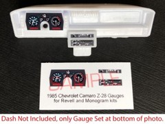 1985 CAMARO Z-28 GAUGE FACES for 1/25 scale REVELL and MONOGRAM kits—PLS READ