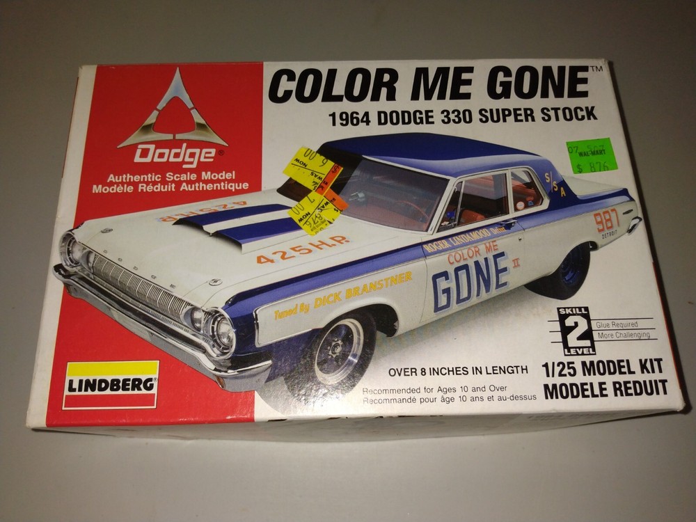 Lindberg Color Me Gone 64 Dodge 330 Super Stock 1/25 scale MISB