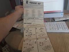 Vtg Double Sided Porsche 907 Ferrari P4 Model Car Instruction Sheet AMT Co.
