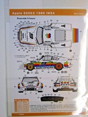 SHUNKO Decal Sheet 1:24 Scale Apple Computer Porsche 935K3 1980 IMSA # SHK-D465
