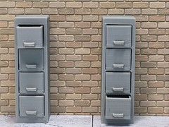 1/24 1/25 Scale File Cabinet With Drawers – G Scale diorama accessory (set of 2)