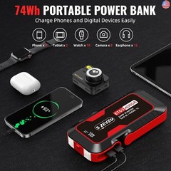 S ZEVZO ET03 Car Jump Starter 4000A Jump Starter Battery Pack for Up to 8.0L