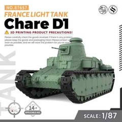 SSMODEL SS87657 1/87 Military Model Kit France Chare D1 Light Tank