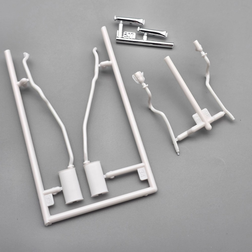 AMT 1/25 1971 71 Plymouth Duster Parts Kitbash Exhaust Mufflers Chrome Tips