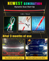 Car Led Lights Exterior RGB Hood Light Strip Waterproof Multicolor Dynamic Scan
