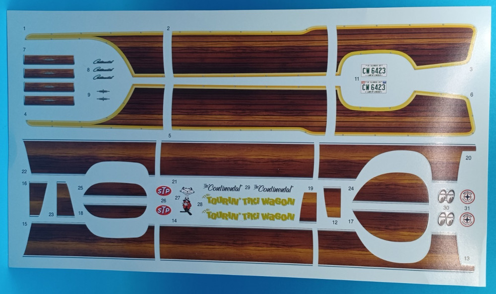AMT | No. 1081/12 | 1:25 ’65 Lincoln Continental Wagon Customizing Kit Decals