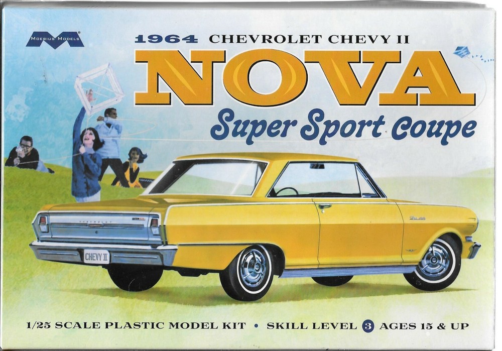 1/25 Moebius Models 2320 1964 Chevy II Nova Super Sport Coupe Plastic Model Kit