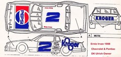 #2 Ernie Irvan Kroger Chevy or Pontiac 1/24th – 1/25th Scale Waterslide Decals