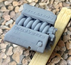 Resin Corvette LS3 engine for scale model cars, 1/24 1/25