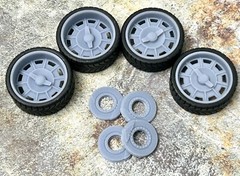 1/24 Scale: 24-Inch “C1” Wheels And Tires; Resin;1/25