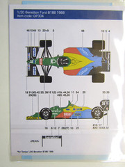 Decalpool 1/20 Benetton B188 88 Nannini/Boutsen Decal Sheet DP304 for Tamiya Kit