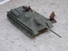 MIR / Roco Minitank Compatible WWII Russian SU-100 & Airfix Soldiers Lot#7390B©