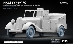 ScaleX WW-35026 1/35 Kfz.1 Type-170 VK Geländereifen Ordinary Wheel Set /Miniart
