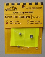 STREET ROD HEADLIGHTS POLSIHED 1:24 1:25 PART BY PARKS CAR MODEL ACCESSORY 9002