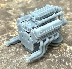 Resin “Cadillac Supercharged” Big Block Engine for scale model cars, 1/24 1/25